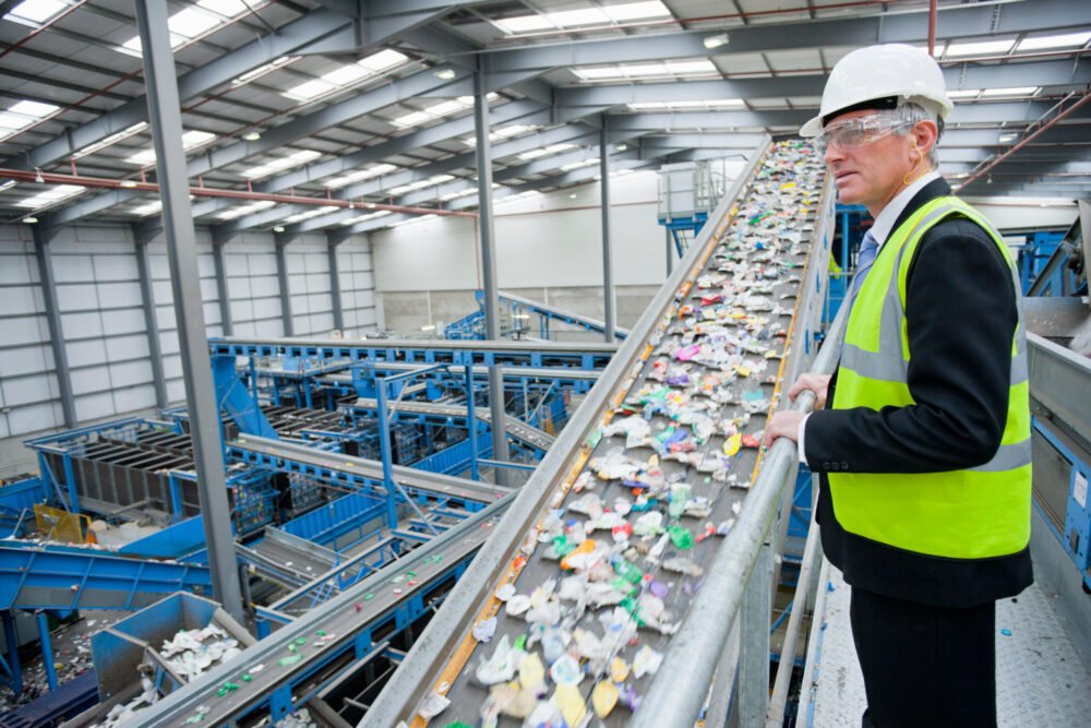 A modern automated plastic sorting line designed for high purity recovery